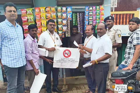 Tobacco Product, Raid, Muddebihala, Panashop, Tobacco Control Cell, Taluk Tobacco Investigation Squad, Taluk Health Officer,