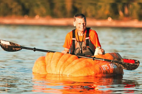 US Man Breaks World Record After Building Boat From Pumpkin