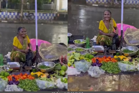 woman selling vegetables