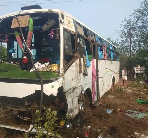 Bus overturned