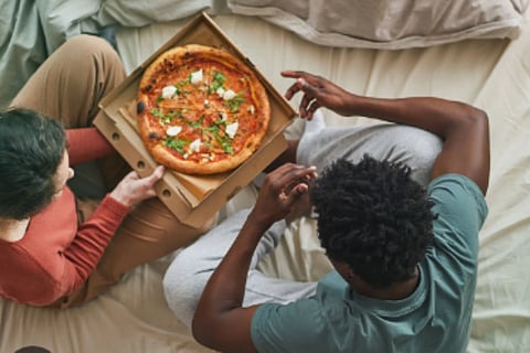 Eating Food on Bed