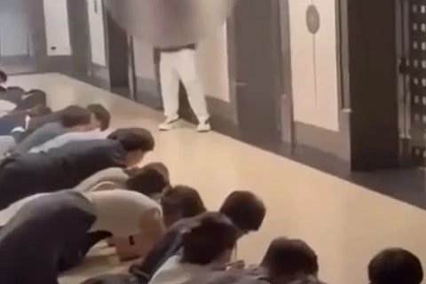 Employees Fall At Boss Feet