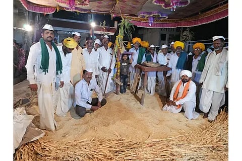 Hanthi, Maize Rashi, Metaphorical Performance, Devarhipparagi, Veerabhadreshwar Kartikotsava, Kalaburagi Sharanbasaveshwar, Traditional Farming System, Basavanbagewadi,