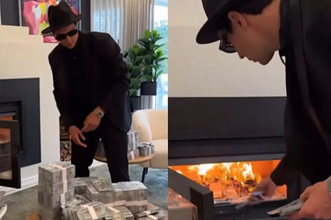 Man Burned Money