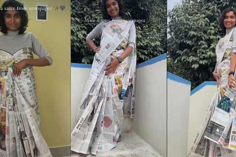 Newspaper Into Beautiful Saree