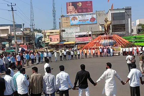 Outrage as people form human chains
