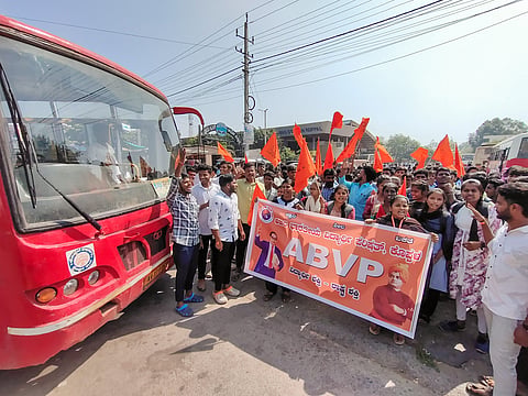 Disrict Koppal ABVP Protest Bus fare