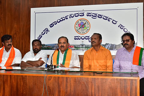 BJP Divisional Convener N.V. Phaneesh Press Conference Mandya