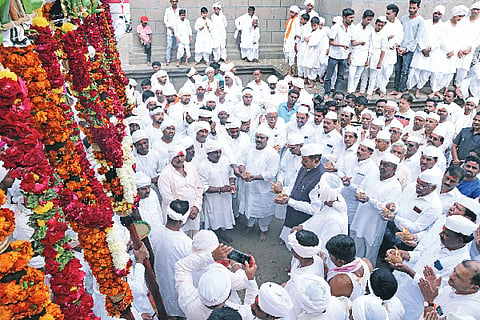 Celebration Nandi flags parade in Vijayapura