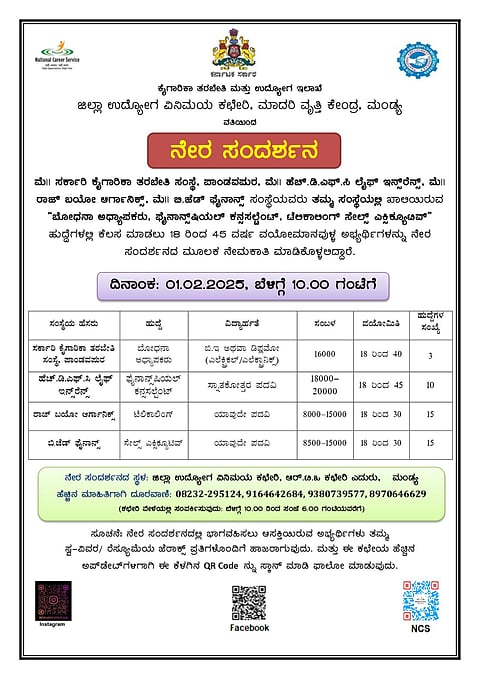 Direct interview Mandya