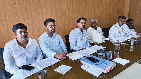 District level guarantee scheme progress review meeting Mandya