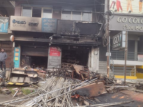 Electrical shop burnt due to electrical accident Mandya