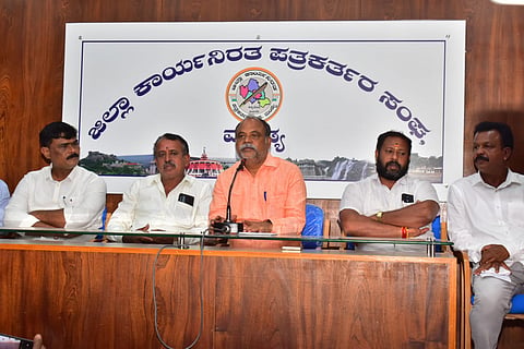Former MLA Annadani press conference Mandya