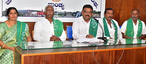 Kisan Sangh press conference Mandya