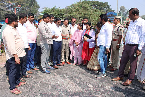 MLA visits Hale Budanur village Mandya