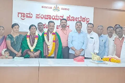 Mahalingava is the president of Kotekalla Grama Panchayat, Mailaralinga is the vice president.