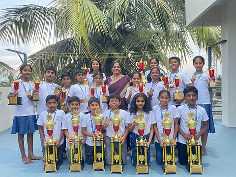 Vagdevi Academy wins award in Abacus competition Mandya