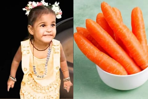 girl child choked to death on carrot in chennai