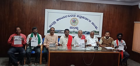 Agricultural Laborers Union press conference Mandya