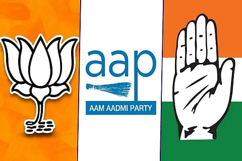BJP AAP Cong