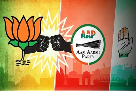 BJP AAP Congress