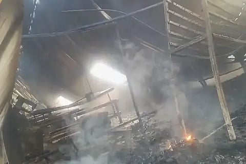 Factory burns down due to short circuit