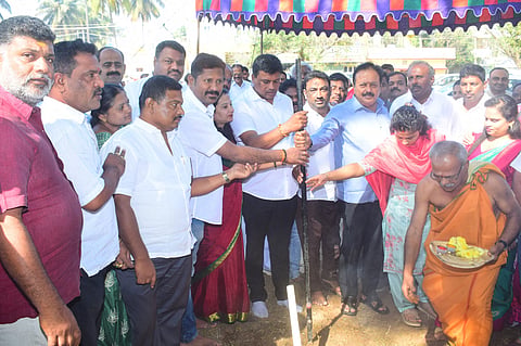 Green Mat Stadium construction begins Mandya