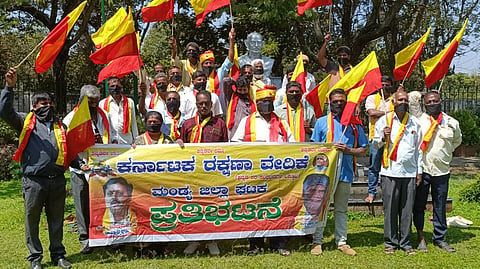 Karave activists protest Mandya