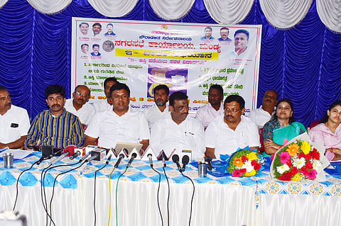 MLA press meet on e-Khata campaign Mandya