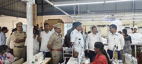 MLA visits Garments Mandya