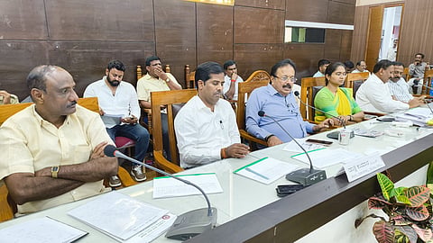 Meeting with sugar mill officials and farmers Mandya