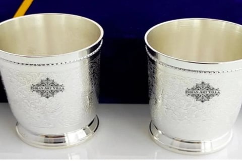 Water From Silver Glass