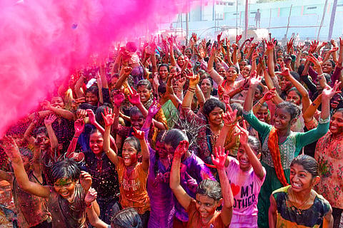 district koppal holi festival celebration in koppal public ground