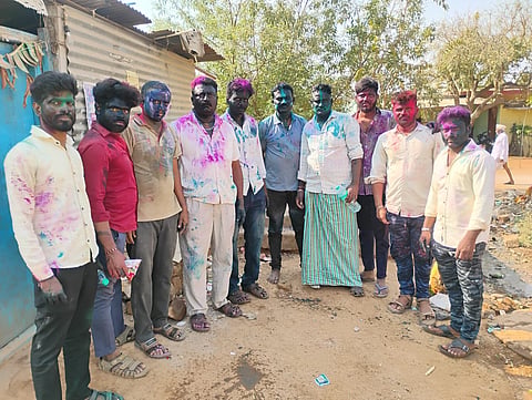 district koppal hanumasagar holi festival celebration in koppal public ground