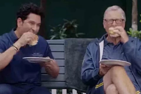 Bill Gates Takes Vada Pav Break With Sachin Tendulkar