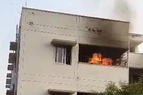 Fire accident at police residence