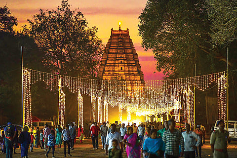 Hampi Utsav Virupakshewara Temple Lighting