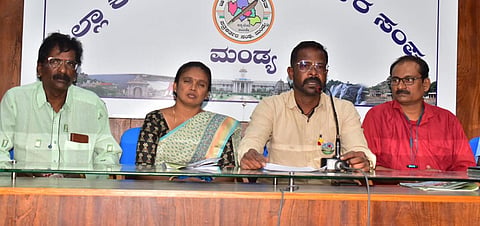 Land and Housing Deprived Struggle Committee press conference Mandya