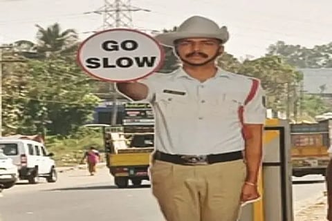 Traffic police reflector cutout