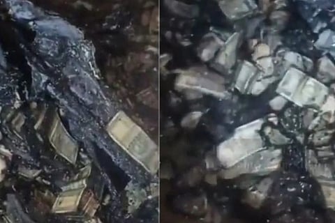 burn cash found in justice home