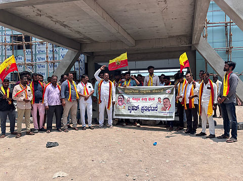 district koppal railway tc karave protest