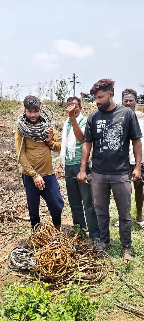 Cable theft arrest in shiggavi