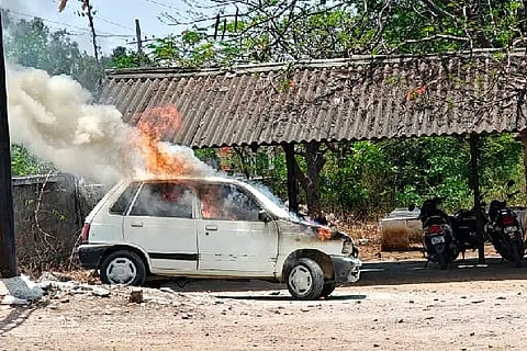 Car on fire