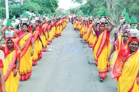Installation of Goddess idol