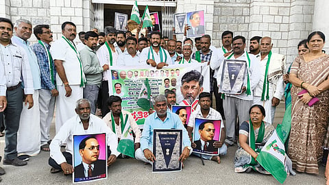 JDS protests against DCM Mandya