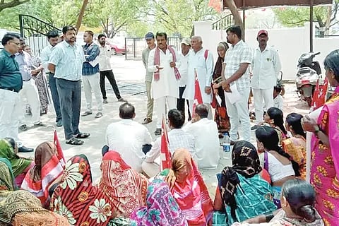 Protest demanding fulfillment of various demands