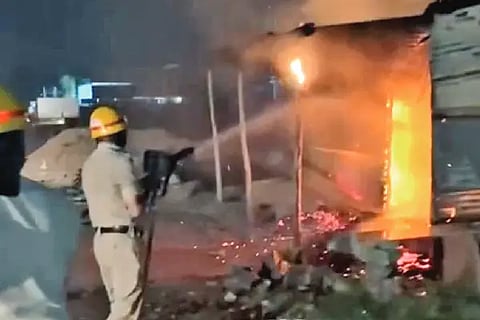 Puncture shop gutted in fire