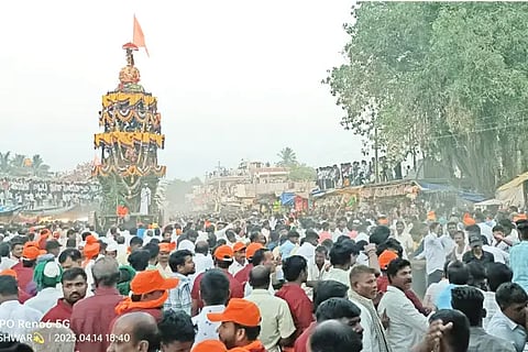 The miraculous chariot festival of Basaveshwara was celebrated with great pomp and ceremony.