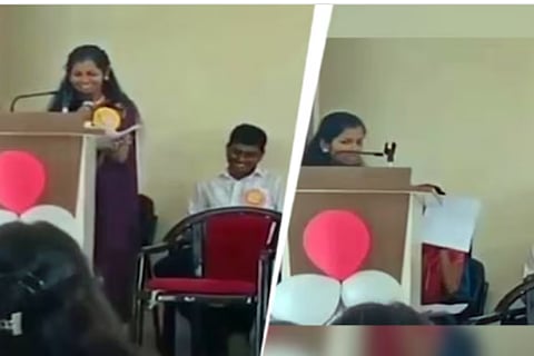 collapses and dies while giving farewell speech in college