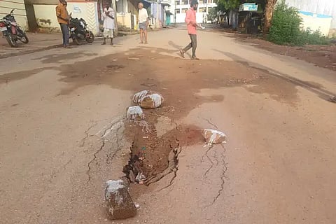 A pothole that invites danger